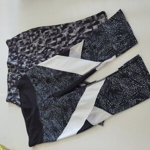 2 Pairs Xersion Athletic cropped fitted workout leggings pants